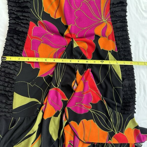 Joseph Ribkoff Dress Colourful Floral Fully Lined Ruffled sz 10 - Picture 16 of 16